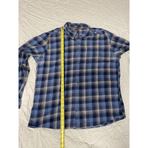 Eddie Bauer Mens TXL Classic Fit Blue Plaid Button Down Shirt - Picture 8 of 11